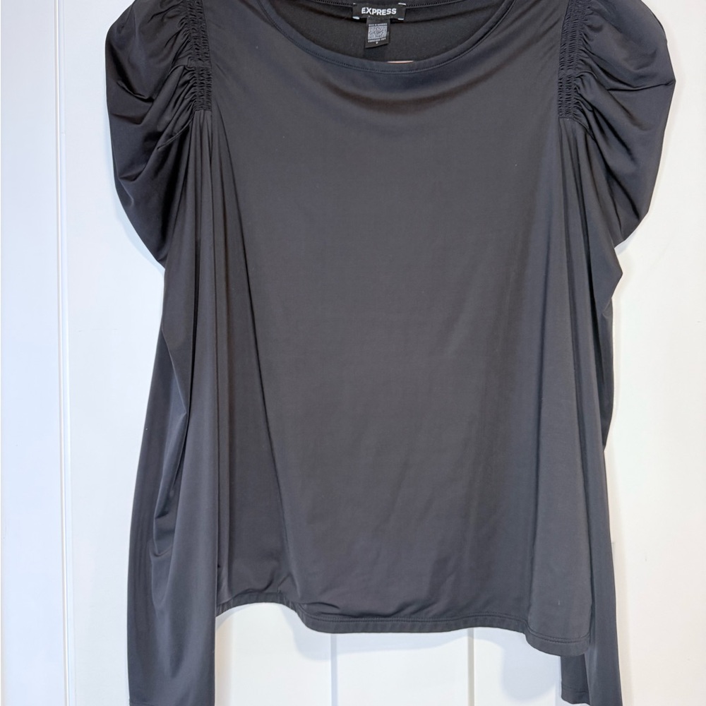 Express Women's Charcoal Long Sleeve Top